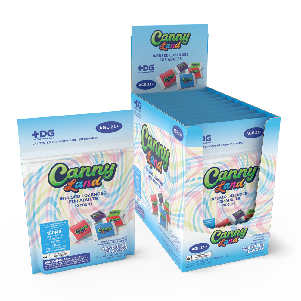 10 ct POS CannyLand Adult Lozenges x 150mg Assorted Flavors