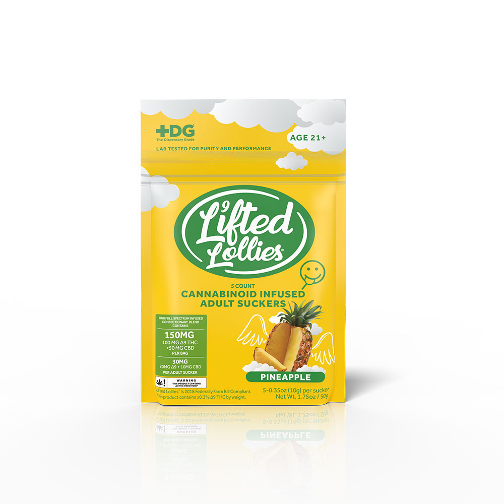 10ct POS Lifted Lollies Pack x 30mg Pineapple