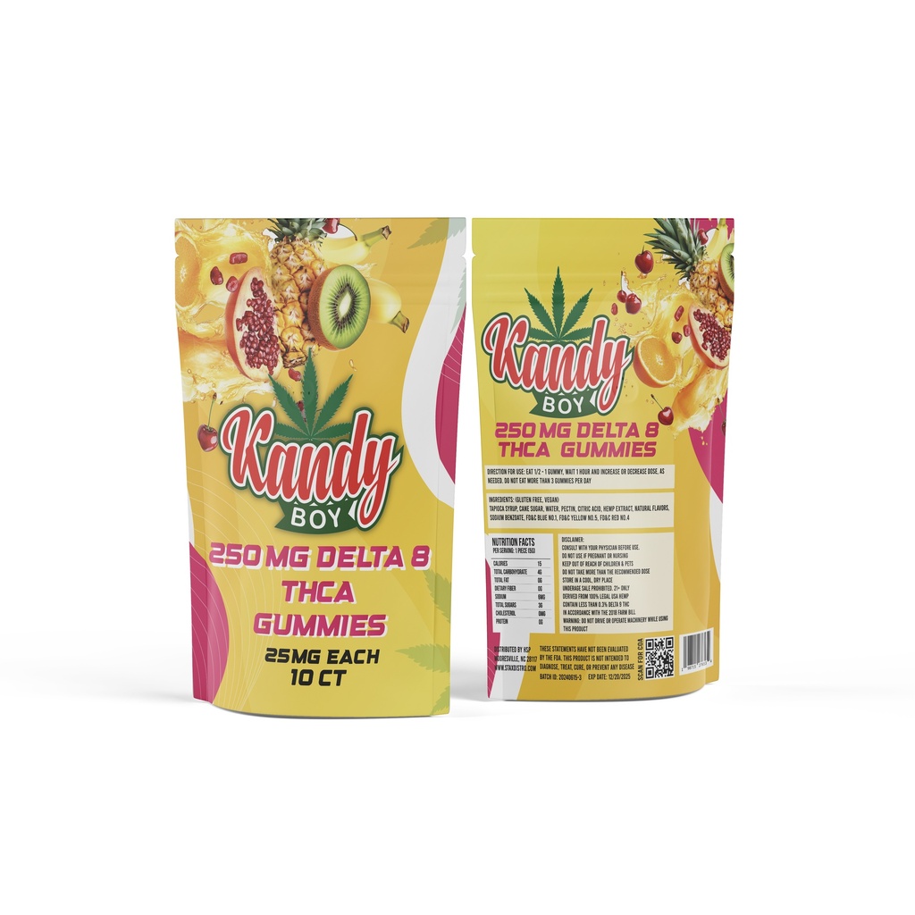  10ct Delta 8 Gummies x 250mg Kandy Boy