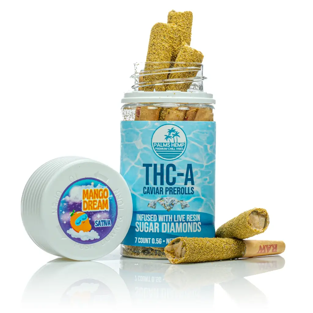 12 ct POS Palms THCA Caviar Pre-Roll x 0.5g/7Ct Mango Dream