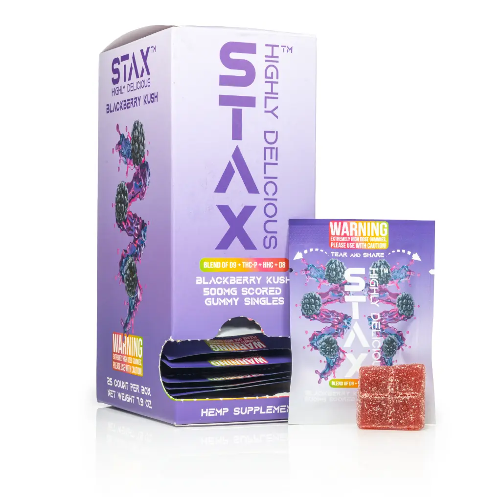 25 ct POS STAX Tower 500mg x Blackberry Kush